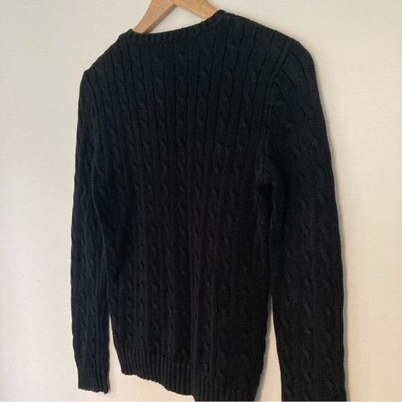 Women’s Ralph Lauren Cable Knit Jumper Black Size Medium - Picture 9 of 9